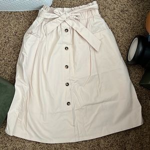 Khaki MIDI button down Skirt